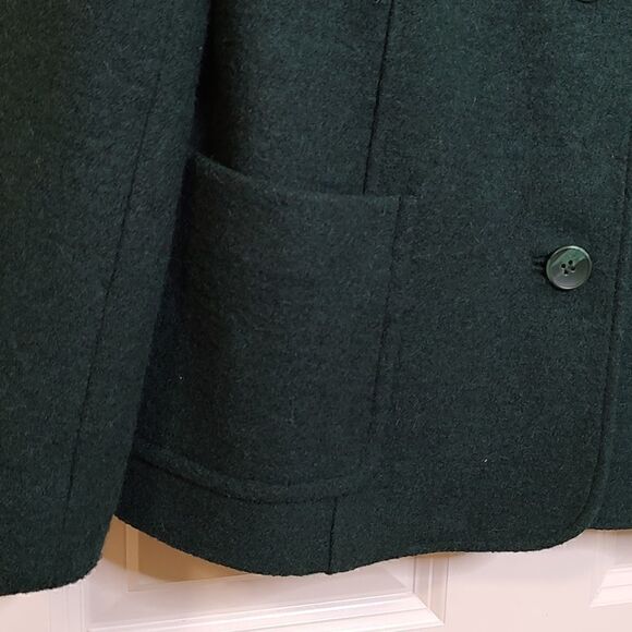 Talbot's Green Wool Blend Coat Jacket Size 16 - Picture 4 of 8